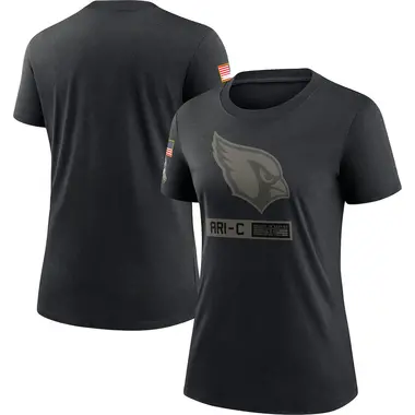 Women's Black Arizona Cardinals 2020 Salute To Service Performance T-Shirt